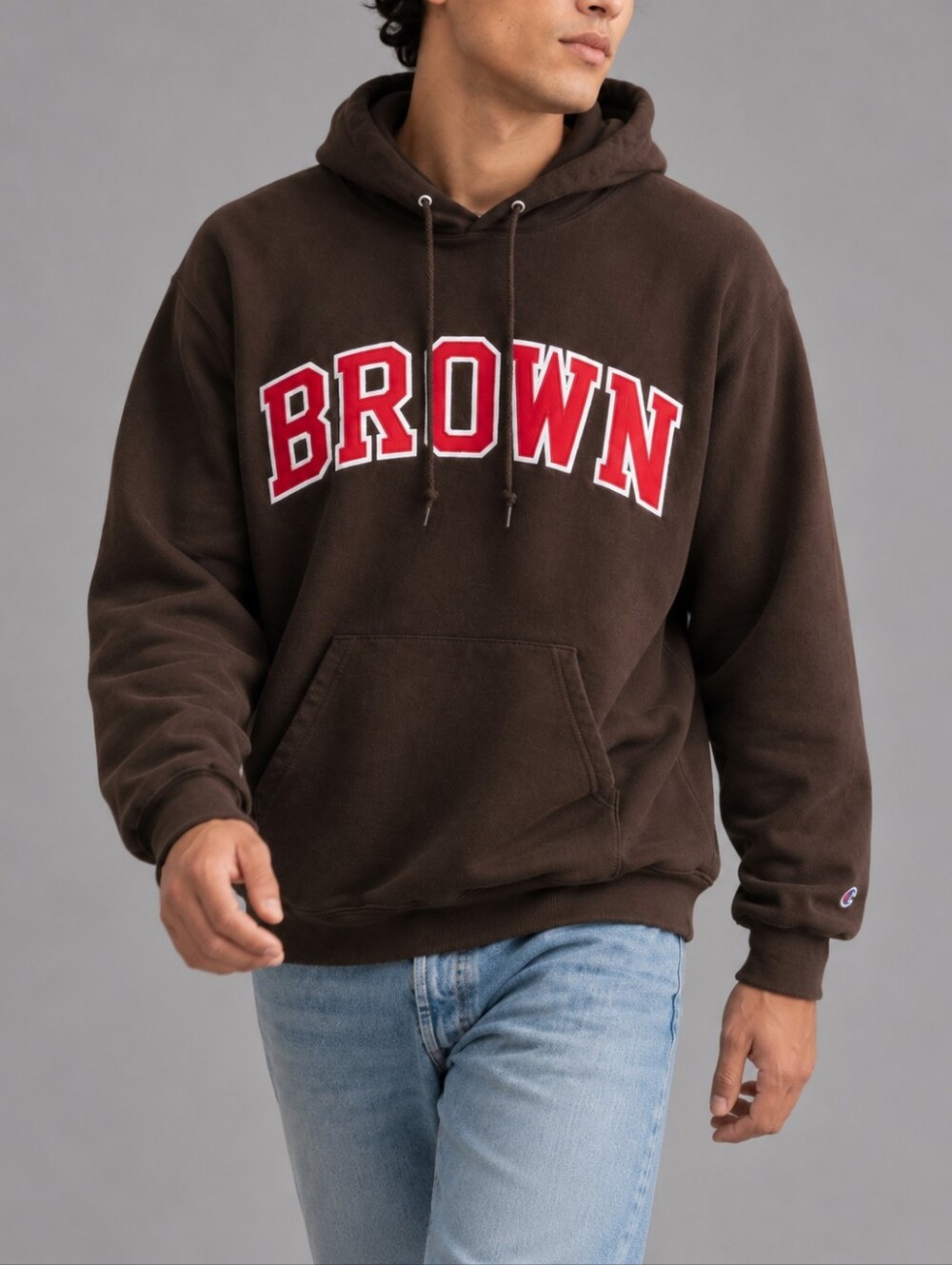 Champion Brown University Hoodie Brown Bears Sweatshirt Unisex Size Medium - Picture 1 of 8